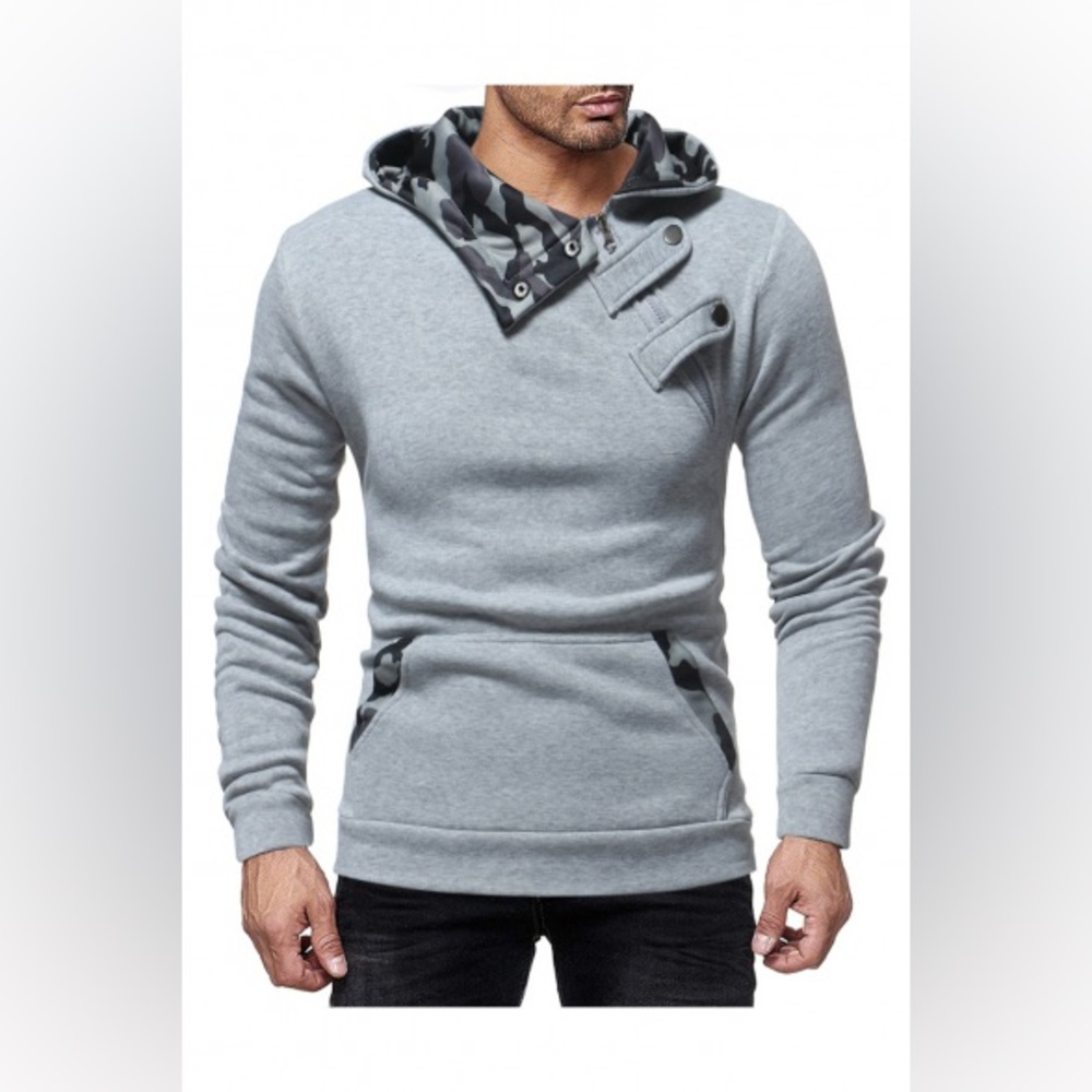 WSGYJ men grey sweater size Medium new with tag pocket on the bottom soldier.